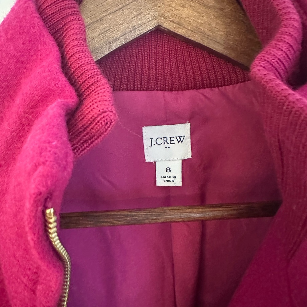 J. Crew Fuchsia wool blend pea coat - Picture 2 of 6